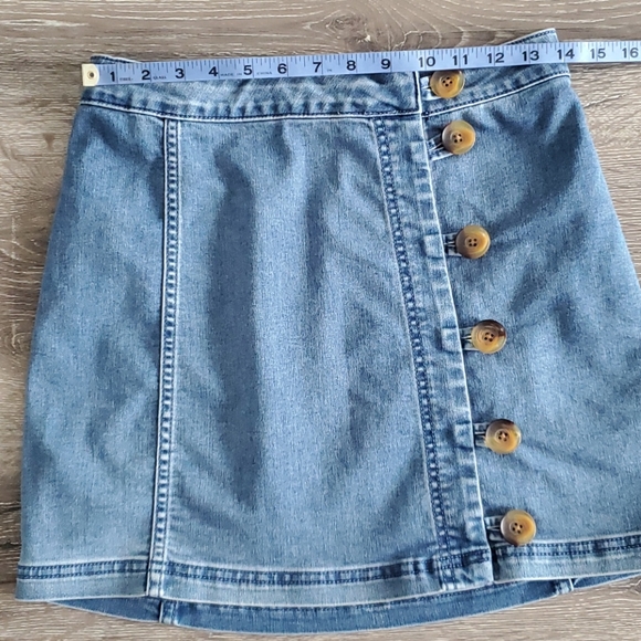 Free People Little Daisies Denim Mini Skirt - Picture 8 of 9